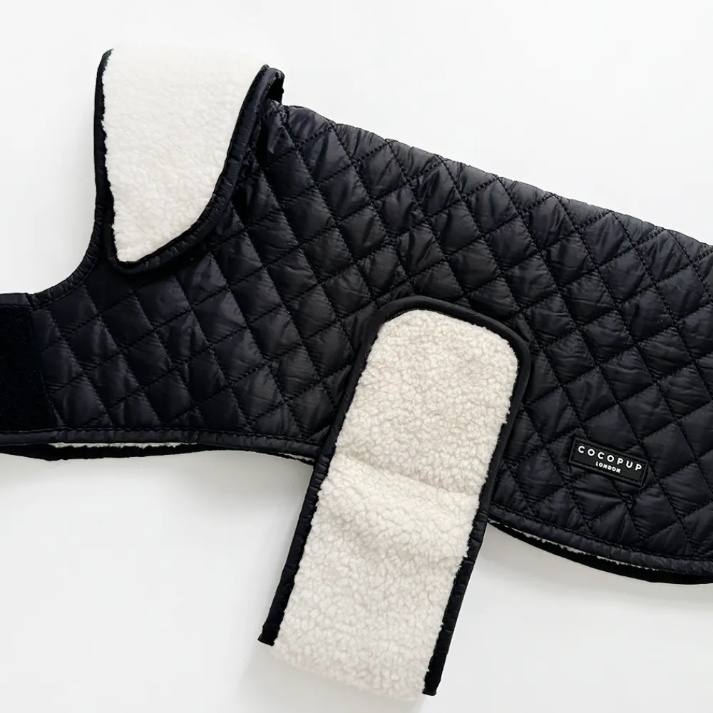 Cocopup Coats ❄️-LUXE Quilted Dog Coat - Midnight Black