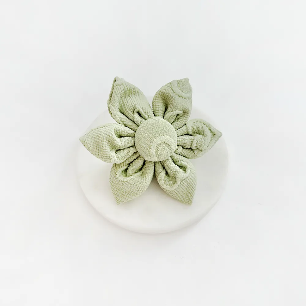 Cocopup Collar Flowers-LUXE Sage Heart Collar Flower
