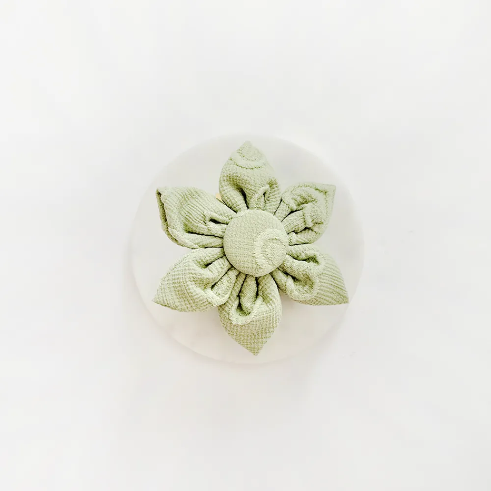 Cocopup Collar Flowers-LUXE Sage Heart Collar Flower