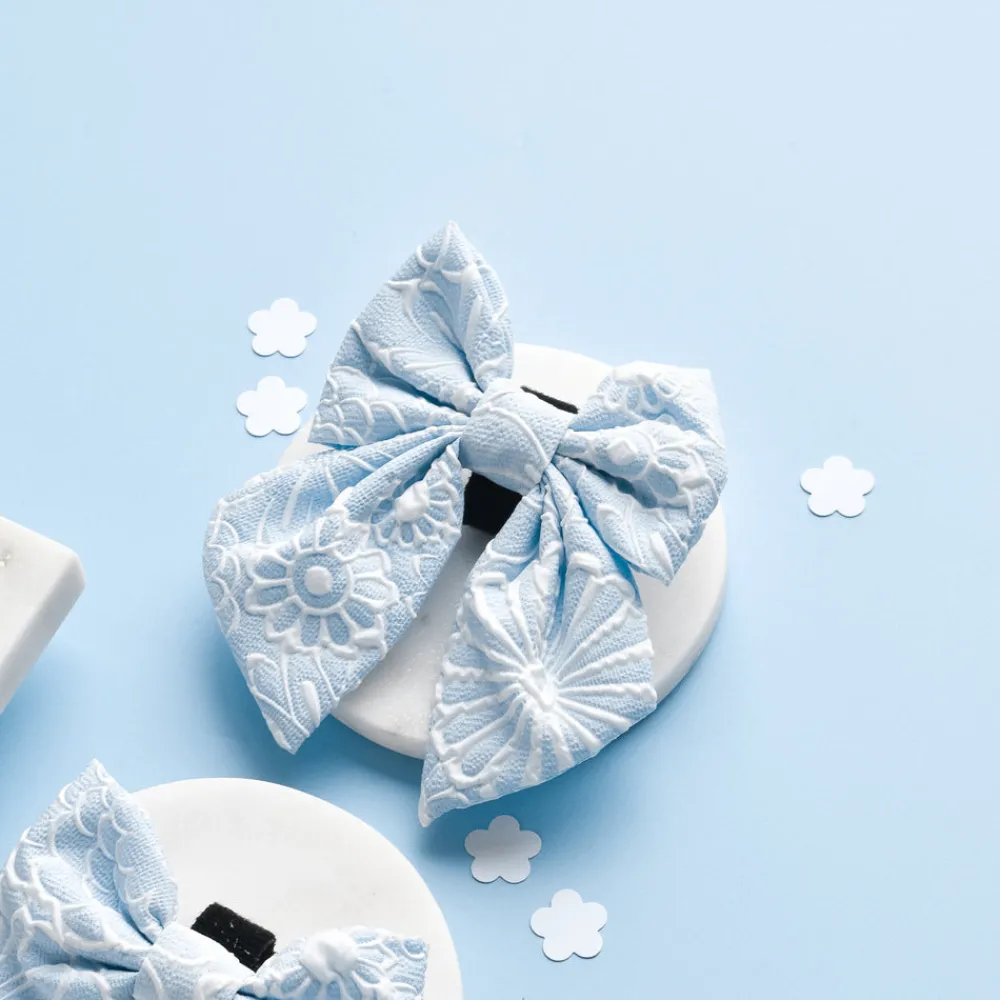 Cocopup Sailor Bow Ties-Luxe Sailor Bow Tie - Baby Blue Flower
