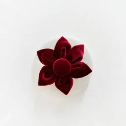 Cocopup Collar Flowers-LUXE Velvet Berry Red Collar Flower