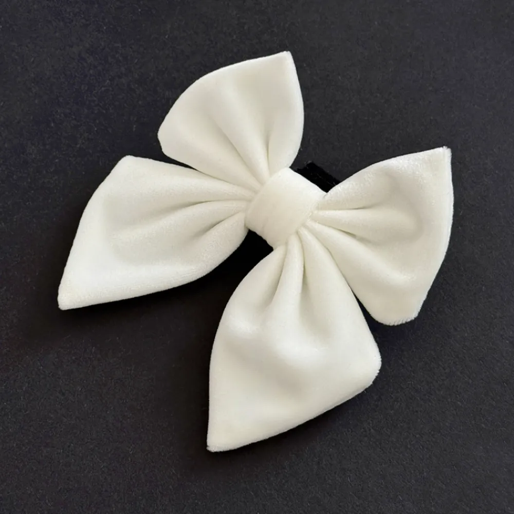 Cocopup Sailor Bow Ties | Personalised Sailor Bow Ties ð-Luxe Velvet Sailor Bow Tie - White
