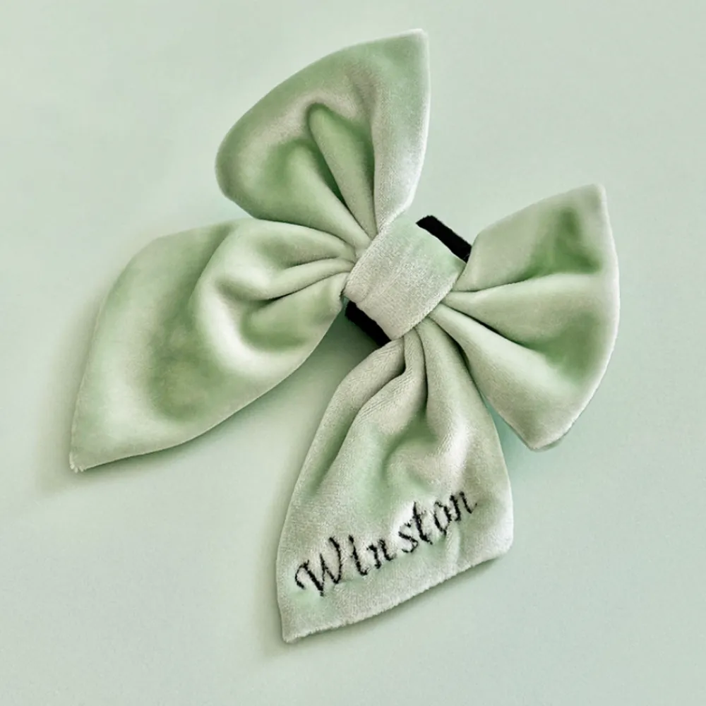 Cocopup Sailor Bow Ties | Personalised Sailor Bow Ties ð-Luxe Velvet Sailor Bow Tie - Sage