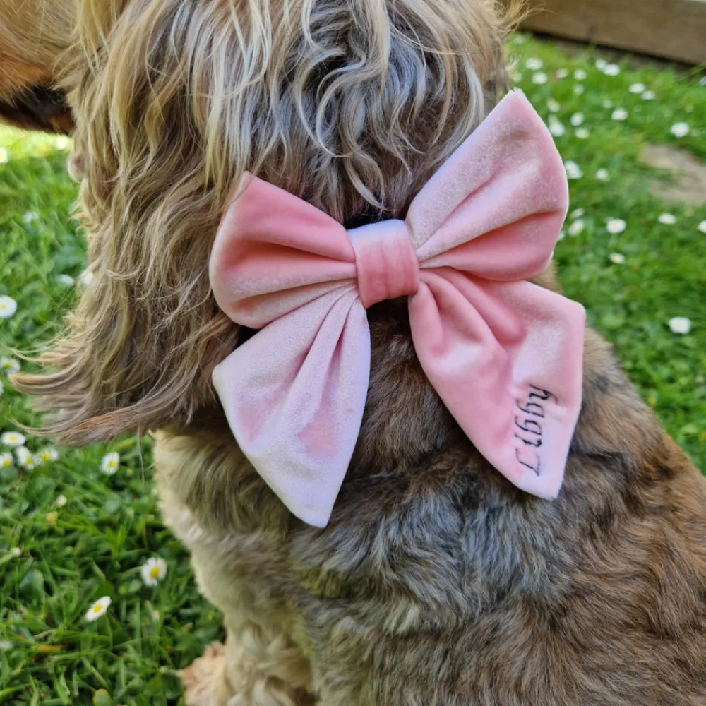 Cocopup Personalised Sailor Bow Ties ð | Sailor Bow Ties-Luxe Velvet Sailor Bow Tie - Baby Pink