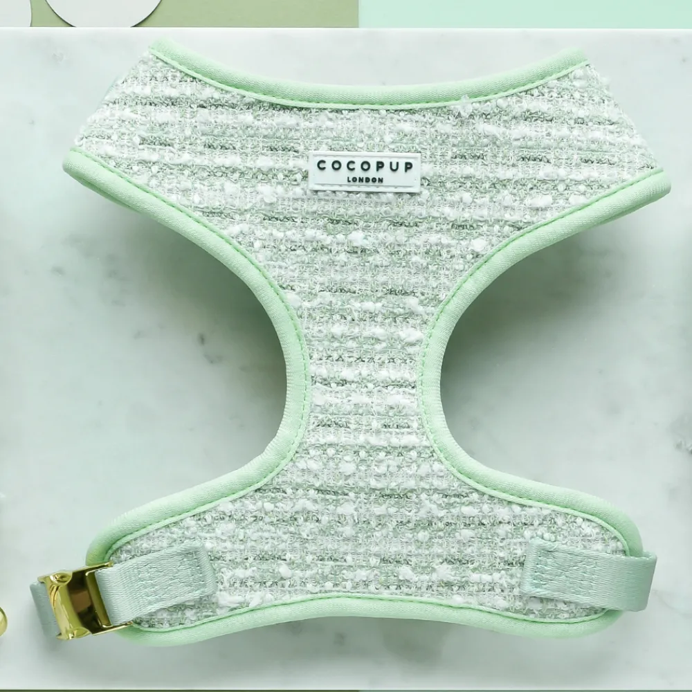 Cocopup Adjustable Neck Harnesses | Special Occassion Harnesses ✨-Matcha Textured Tweed Adjustable Neck HARNESS