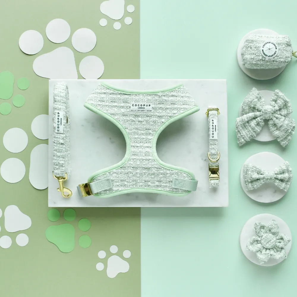 Cocopup Collar Flowers-Matcha Textured Tweed Collar Flower