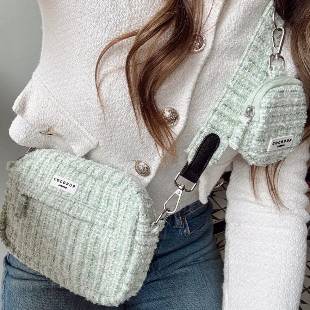 Cocopup Classic Bag Bundles-Matcha Textured Tweed Dog Walking Bag Bundle - Matcha Textured Tweed