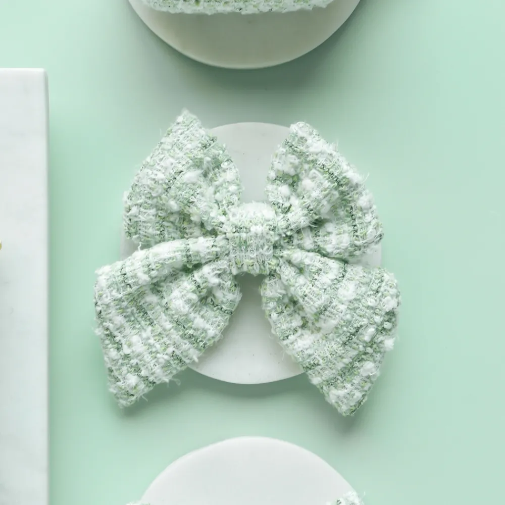 Cocopup Sailor Bow Ties-Matcha Textured Tweed Sailor Bow Tie