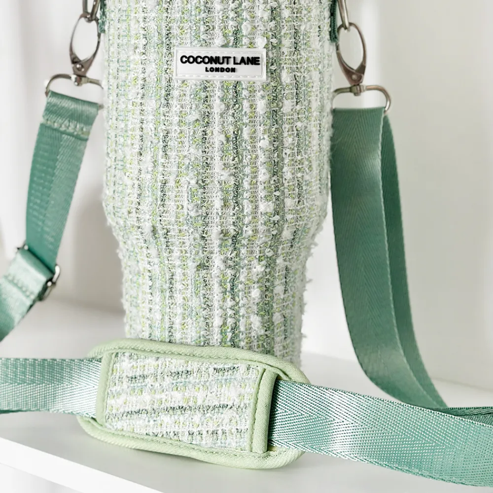 Cocopup Tumbler Carry Cases-Matcha Textured Tweed Tumbler Carry Case by Coconut Lane