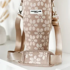 Cocopup Tumbler Carry Cases-Mocha Flower Tumbler Carry Case by Coconut Lane