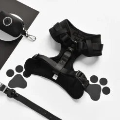 Cocopup Nakd D-Ring Harnesses | Nakd D-Ring Harness Bundles-NAKD Adjustable Neck Harness, Lead, Collar & Poop Bag Holder Bundle - Liquorice