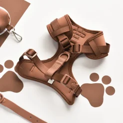 Cocopup Nakd D-Ring Harnesses | Nakd D-Ring Harness Bundles-NAKD Adjustable Neck Harness, Lead, Collar & Poop Bag Bundle - Brownie