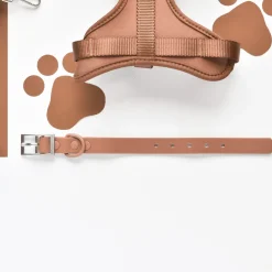 Cocopup Nakd D-Ring Harnesses | Nakd D-Ring Harness Bundles-NAKD Adjustable Neck Harness, Lead, Collar & Poop Bag Bundle - Brownie