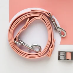 Cocopup Nakd D-Ring Harness Bundles | Nakd D-Ring Harnesses-NAKD Adjustable Neck Harness, Lead, Collar & Poop Bag Holder Bundle - Peach Floof