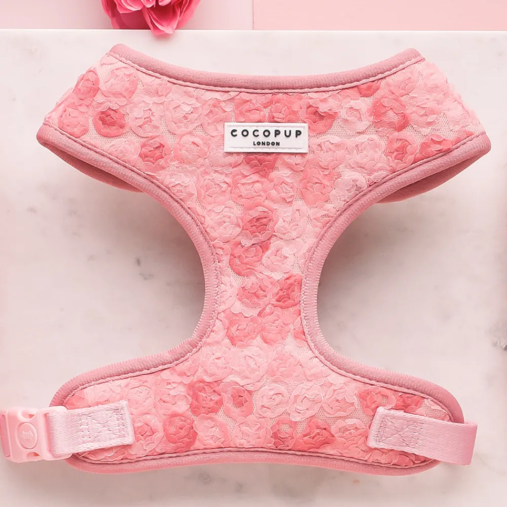 Cocopup Adjustable Neck Harnesses | Special Occassion Harnesses ✨-Peony Pup Adjustable Neck HARNESS