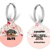 Cocopup Personalised Id Tags-Personalised Dog Cartoon ID Tag - Cute Flowers