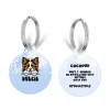 Cocopup Personalised Id Tags-Personalised Dog Cartoon ID Tag - Blue Flower
