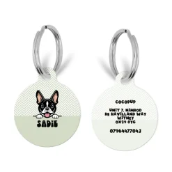Cocopup Personalised Id Tags-Personalised Dog Cartoon ID Tag - Sage Tweed