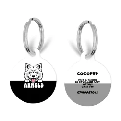 Cocopup Personalised Id Tags-Personalised Dog Cartoon ID Tag - Black