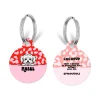 Cocopup Personalised Id Tags-Personalised Dog Cartoon ID Tag - Red & Pink Leopard
