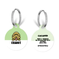 Cocopup Personalised Id Tags-Personalised Dog Cartoon ID Tag - Green