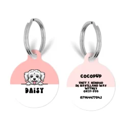 Cocopup Personalised Id Tags-Personalised Dog Cartoon ID Tag - Peach