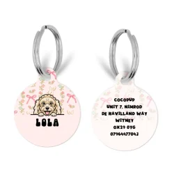 Cocopup Personalised Id Tags-Personalised Dog Cartoon ID Tag - Bow-tiful Bunny