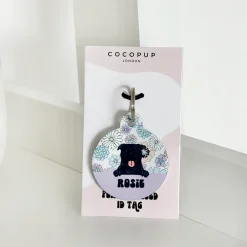 Cocopup Personalised Id Tags-Personalised Dog Cartoon ID Tag - Pastel Flowers