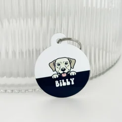 Cocopup Personalised Id Tags-Personalised Dog Cartoon ID Tag - Black