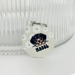 Cocopup Personalised Id Tags-Personalised Dog Cartoon ID Tag - Daisy Chain