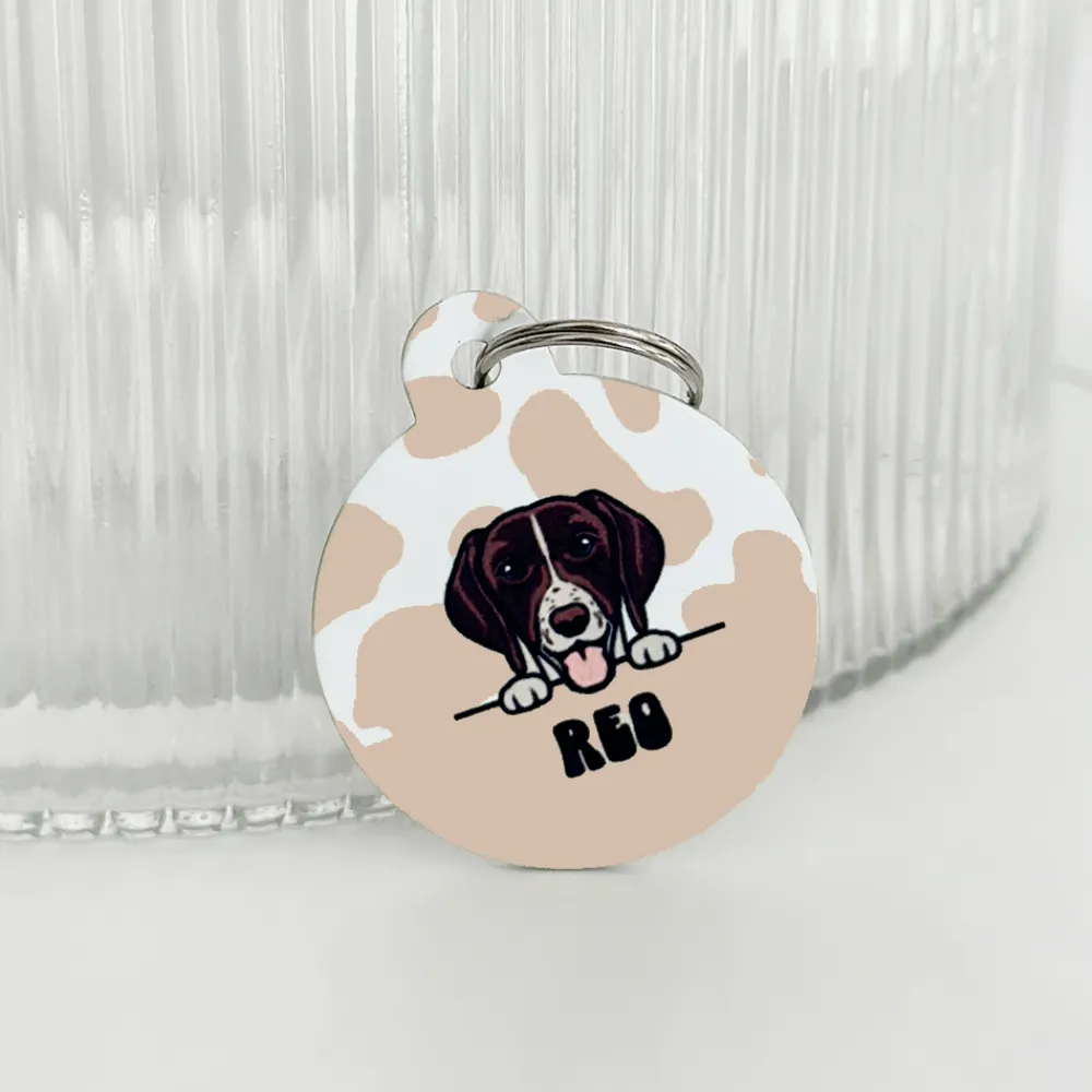 Cocopup Personalised Id Tags-Personalised Dog Cartoon ID Tag - Nude Cow