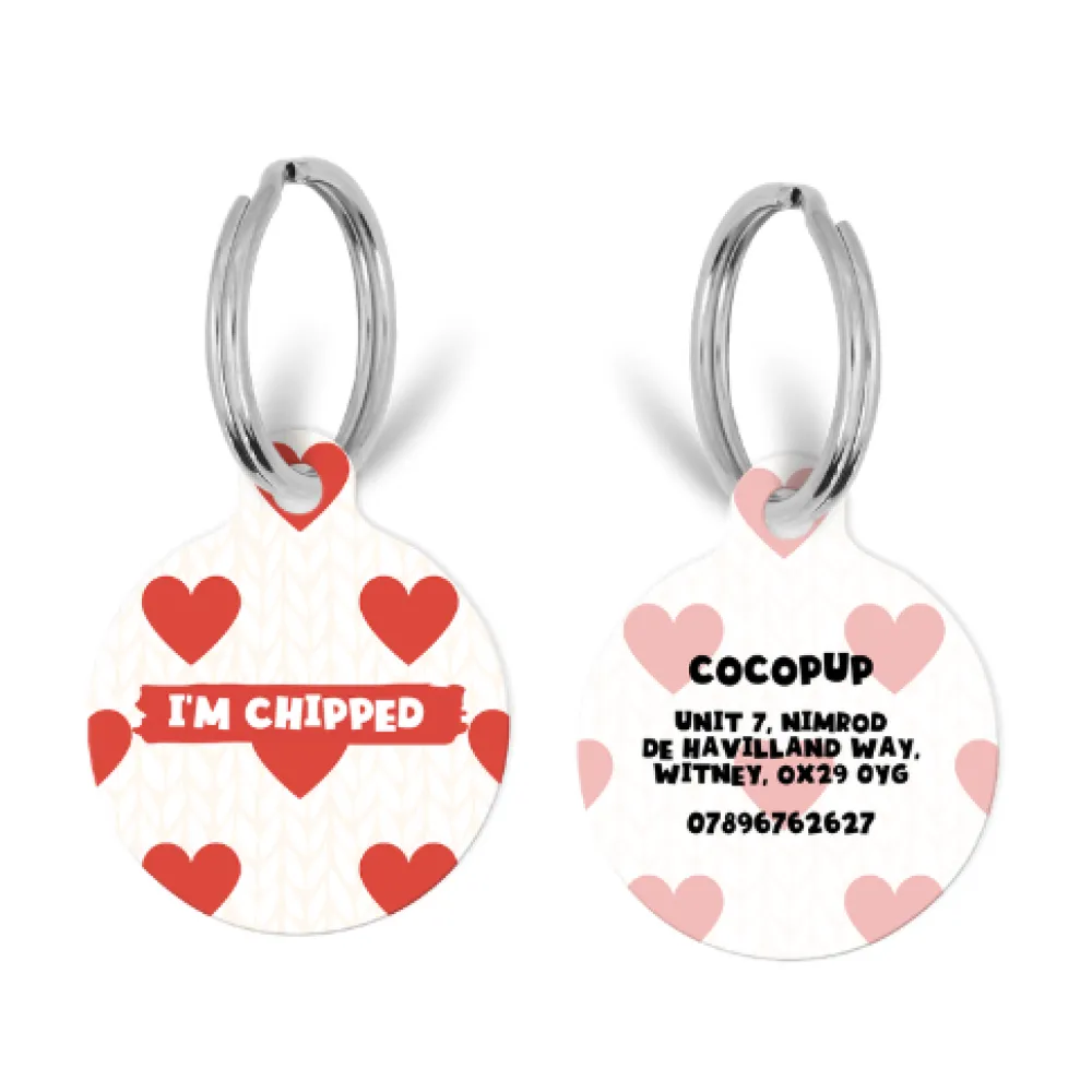 Cocopup Personalised Id Tags-Personalised Text ID Tag - Hugs & Knitted