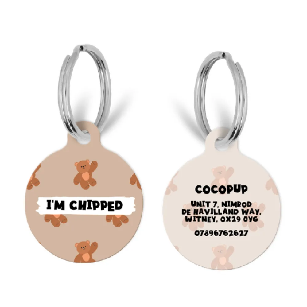 Cocopup Personalised Id Tags-Personalised Text ID Tag - Theo Teddy
