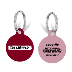 Cocopup Personalised Id Tags-Personalised Text ID Tag - Burgundy
