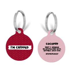 Cocopup Personalised Id Tags | Cat Id Tags-Personalised Text ID Tag - Cable Knit Mulled Pup Wine