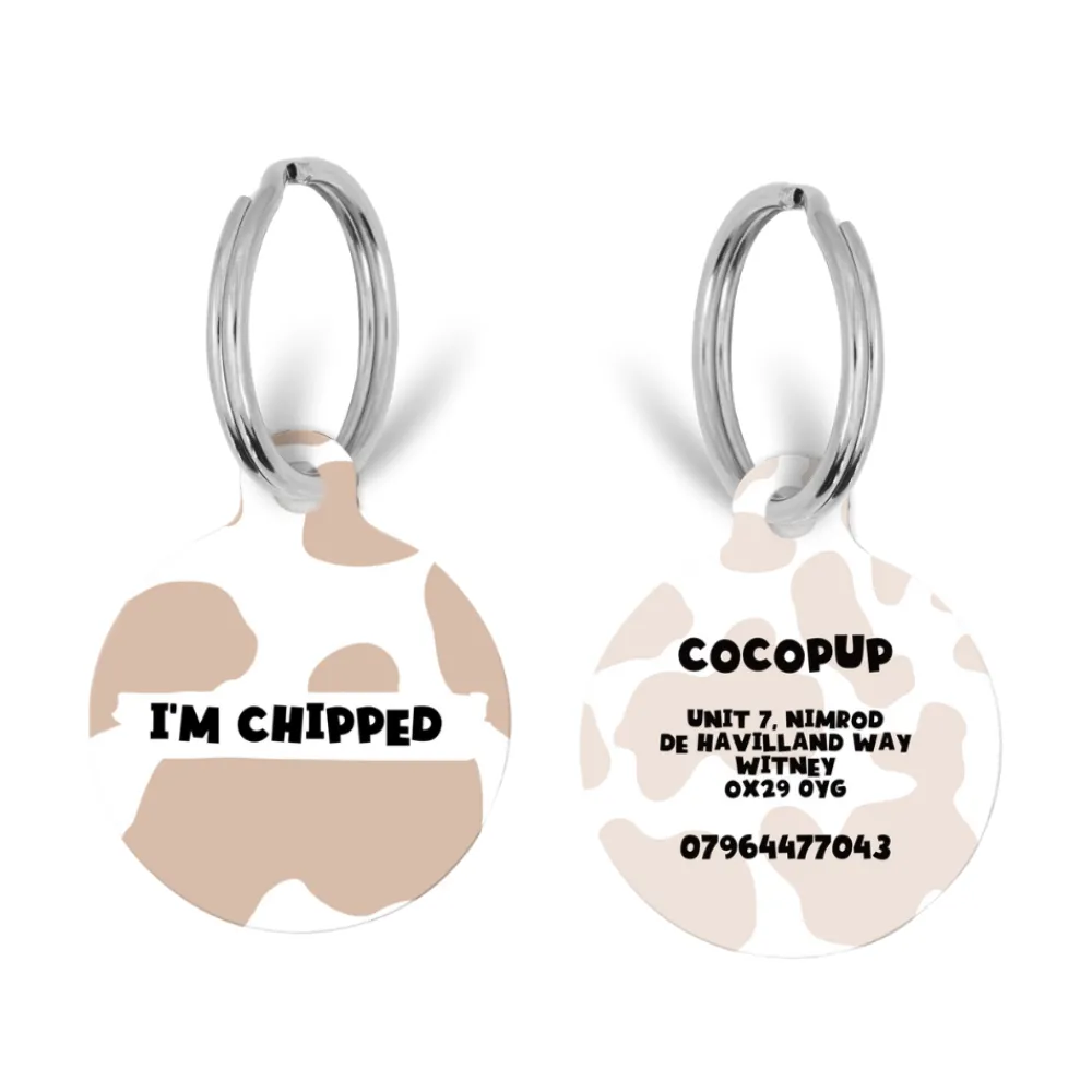 Cocopup Personalised Id Tags-Personalised Text ID Tag - Nude Cow