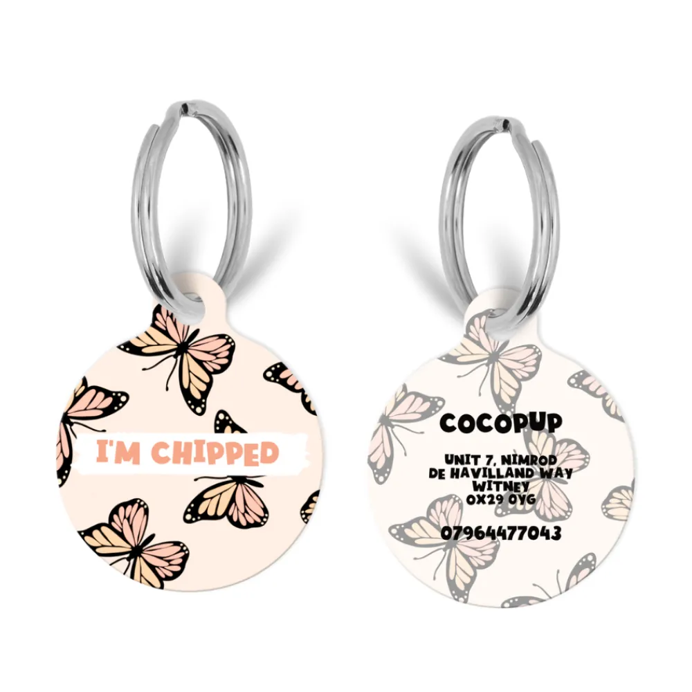 Cocopup Personalised Id Tags-Personalised Text ID Tag - Boujee Butterfly