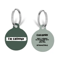 Cocopup Personalised Id Tags-Personalised Text ID Tag - Khaki