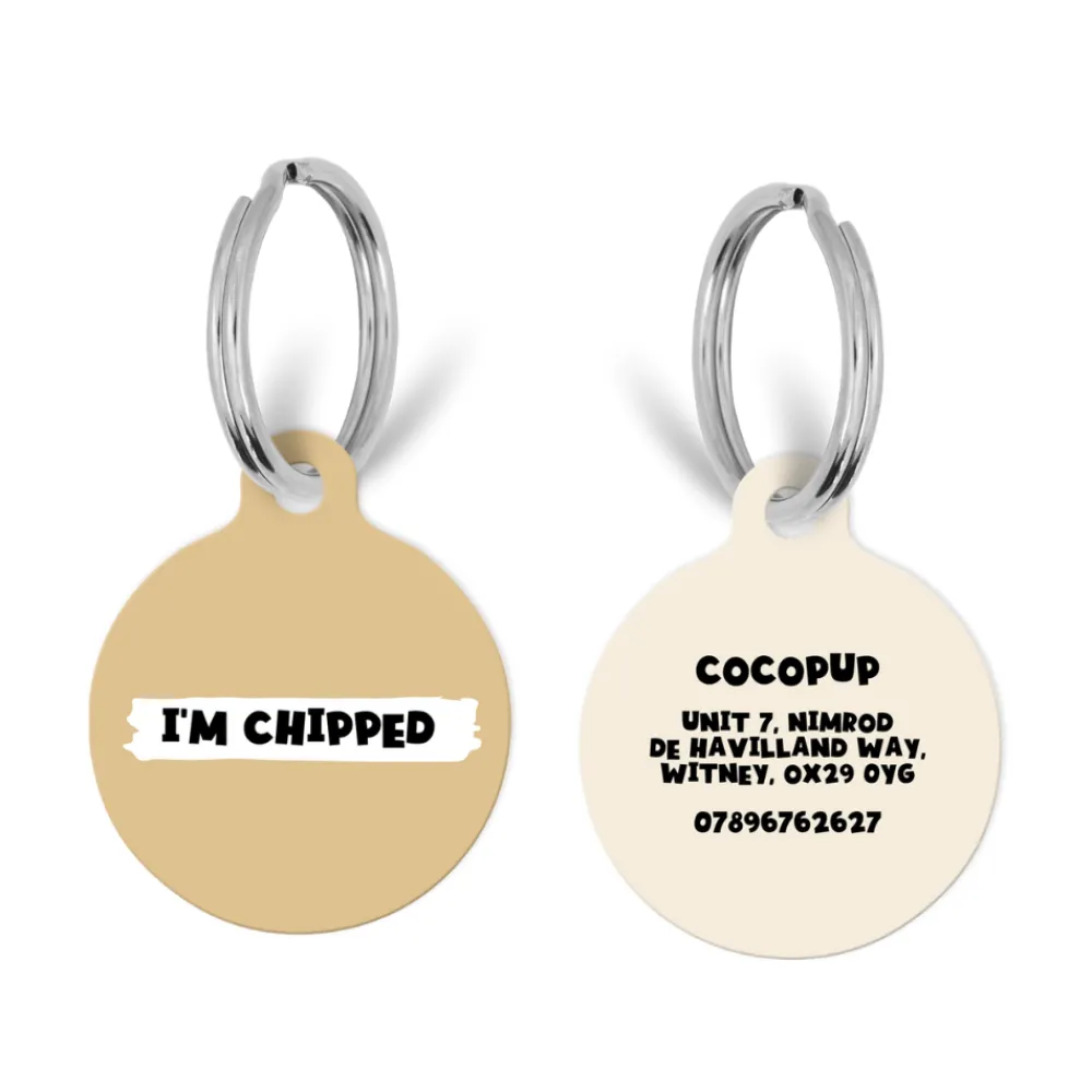 Cocopup Personalised Id Tags | Cat Id Tags-Personalised Text ID Tag - Beige