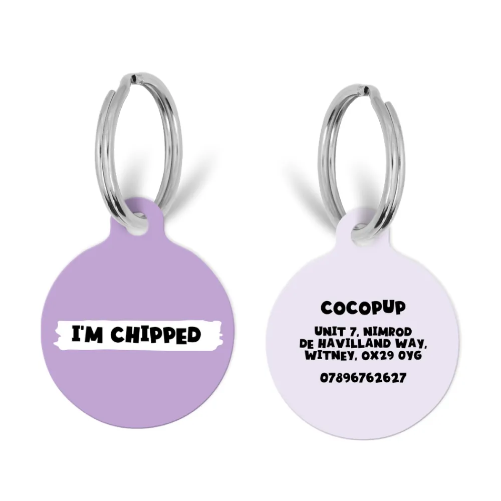 Cocopup Personalised Id Tags | Cat Id Tags-Personalised Text ID Tag - Purple