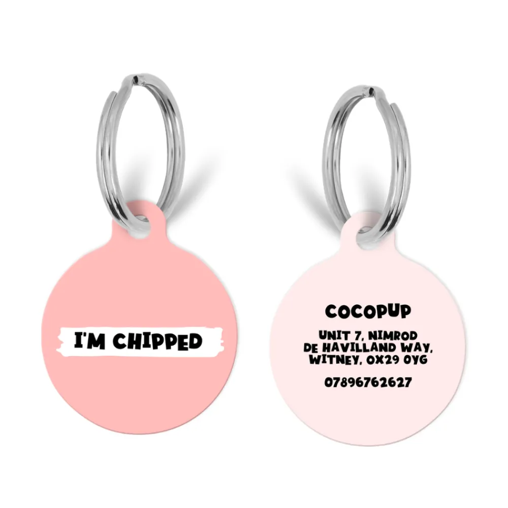Cocopup Personalised Id Tags | Cat Id Tags-Personalised Text ID Tag - Peach