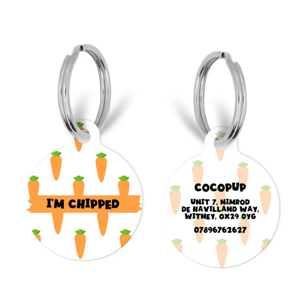 Cocopup Personalised Id Tags | Cat Id Tags-Personalised Text ID Tag - Carrot