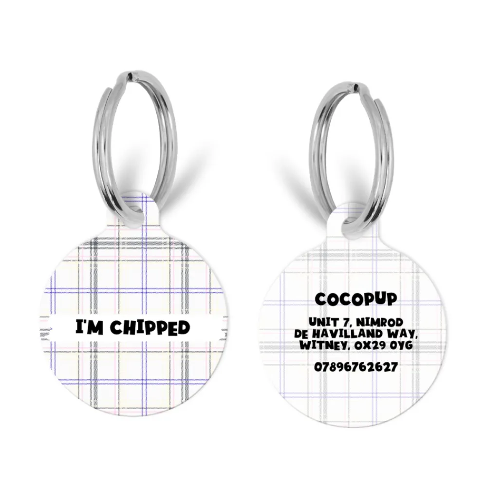 Cocopup Personalised Id Tags-Personalised Text ID Tag - Spring Plaid