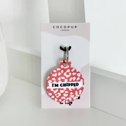 Cocopup Personalised Id Tags-Personalised Text ID Tag - Red and Pink Leopard