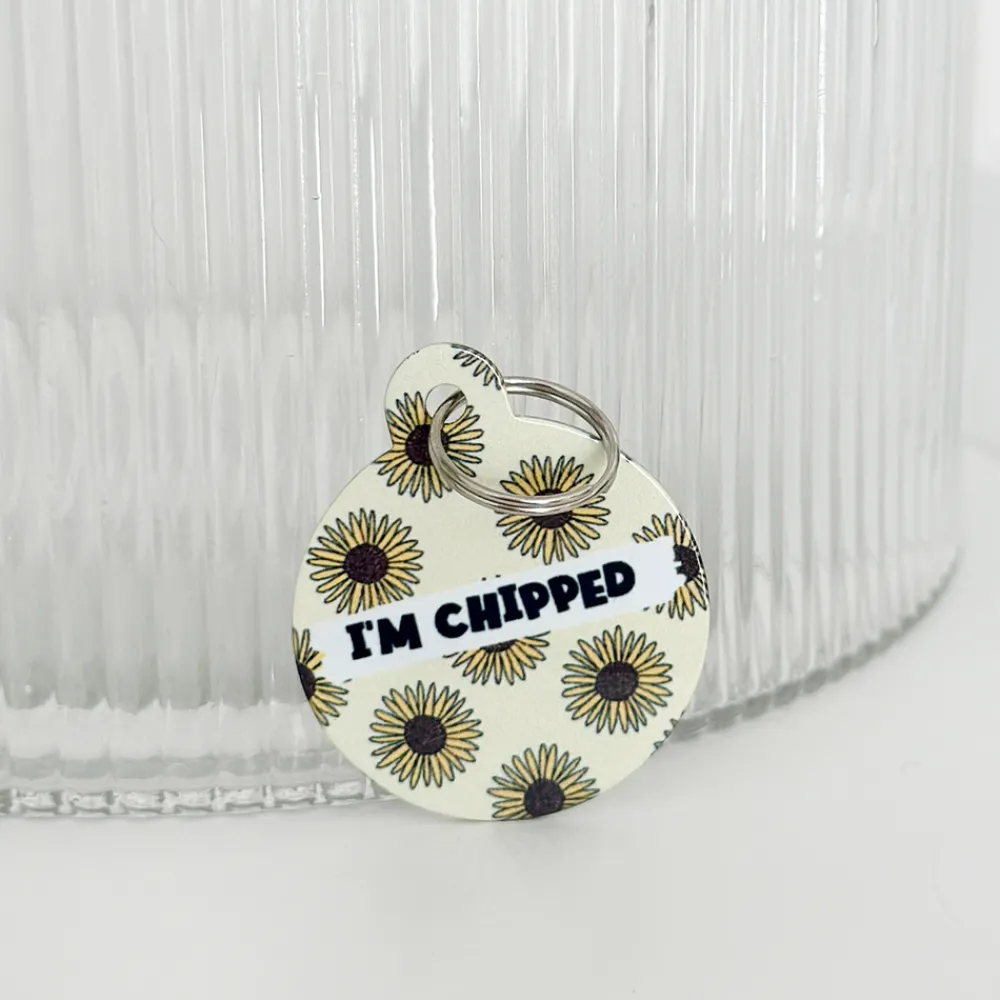 Cocopup Personalised Id Tags-Personalised Text ID Tag - Sunflowers