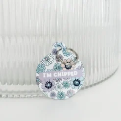Cocopup Personalised Id Tags-Personalised Text ID Tag - Pastel Flowers