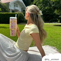 Cocopup Tumblers-Pink & Orange Bloom Stainless Steel Tumbler - By Coconut Lane