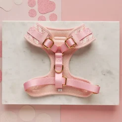 Cocopup Adjustable Neck Harnesses | Special Occassion Harnesses ✨-Pink Textured Tweed Adjustable Neck HARNESS