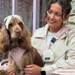 Cocopup Adjustable Neck Harnesses | Special Occassion Harnesses ✨-Pink Textured Tweed Adjustable Neck HARNESS