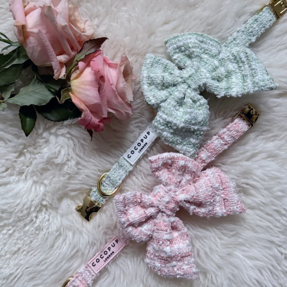 Cocopup Collars-Pink Textured Tweed COLLAR
